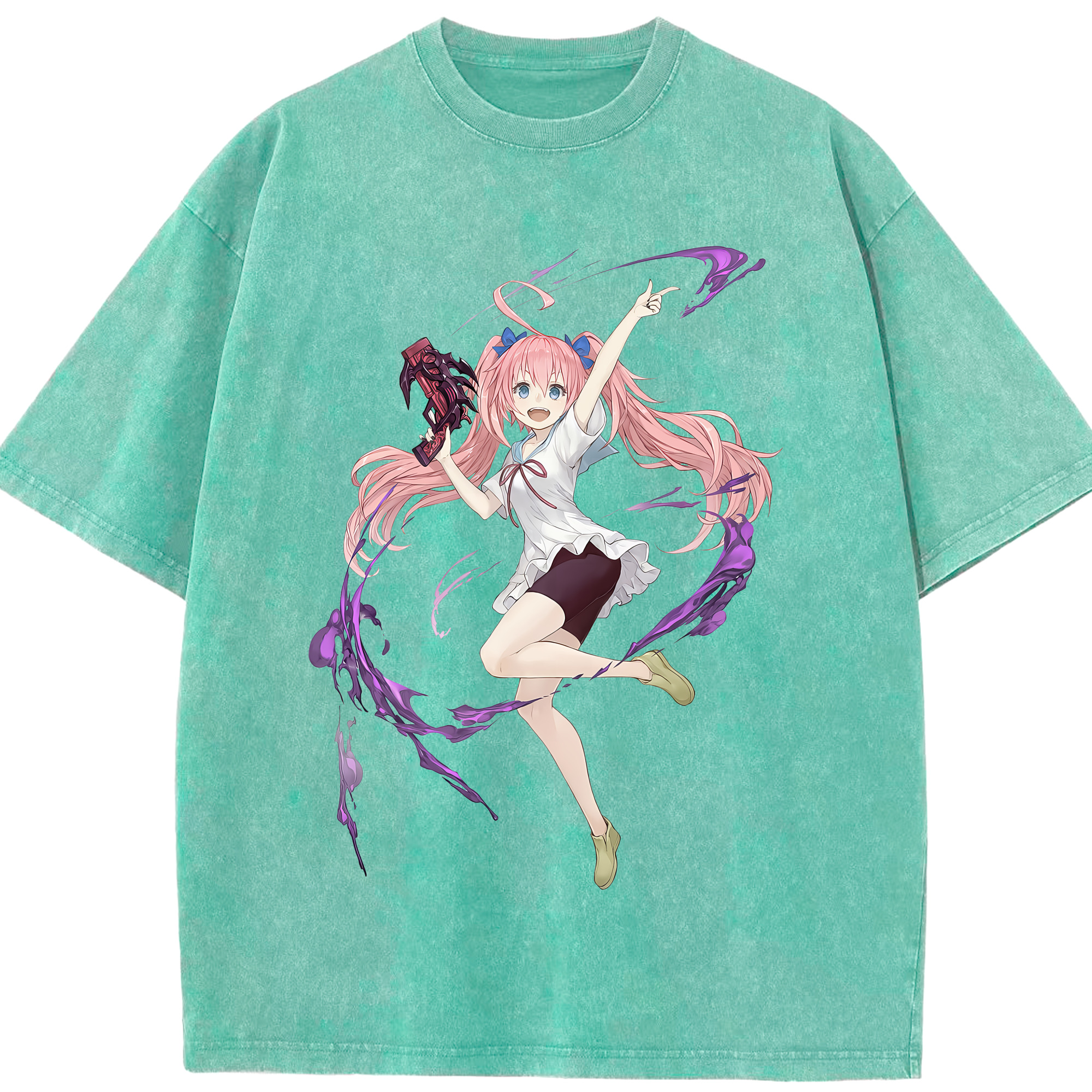 （画像用） 転スラ Regarding Reincarnated to Slime 綿100% ヴィンテージ風 半袖Tシャツ（フロントプリント）